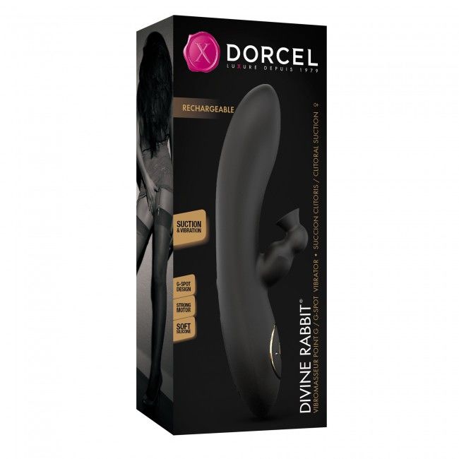 SO3818 Вакуумный вибратор кролик Dorcel DIVINE RABBIT с вибрацией, 10 режимов вибрации: 3 режима вакуума