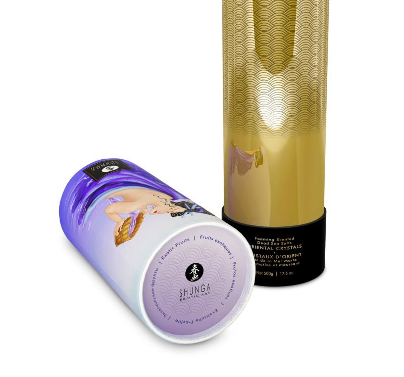 SO6895 Пенящаяся соль для ванны Shunga Dead Sea salt Oriental Crystals — Exotic Fruits (500 г), соль Мертво