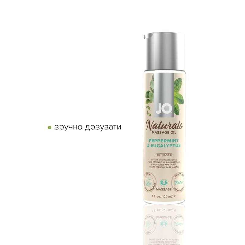 SO6166 Массажное масло System JO – Naturals Massage Oil – Peppermint & Eucalyptus с натуральными эфирными м