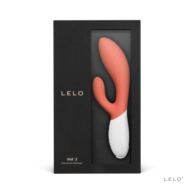 SO8078 Вибратор-кролик LELO Ina 3 Coral, 10 режимов вибрации, мощный мотор