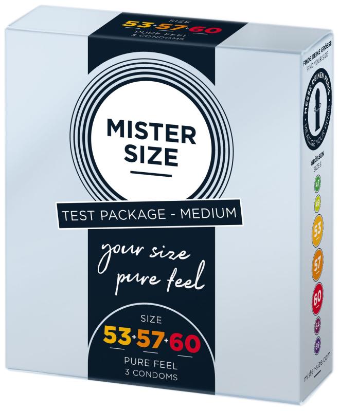 SO8040 Набор презервативов Mister Size - pure feel - 53–57–60 (3 condoms), 3 размера, толщина 0,05 мм