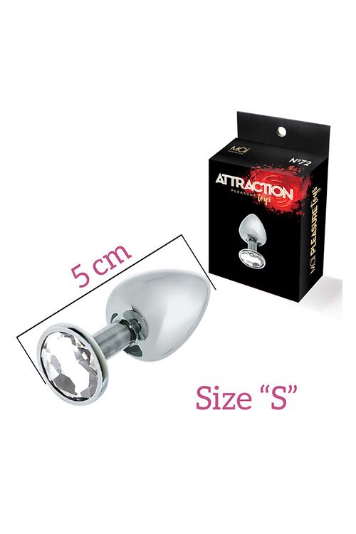 SO4641 Анальная пробка с кристаллом MAI Attraction Toys №72, длина 5см, диаметр 2,5см