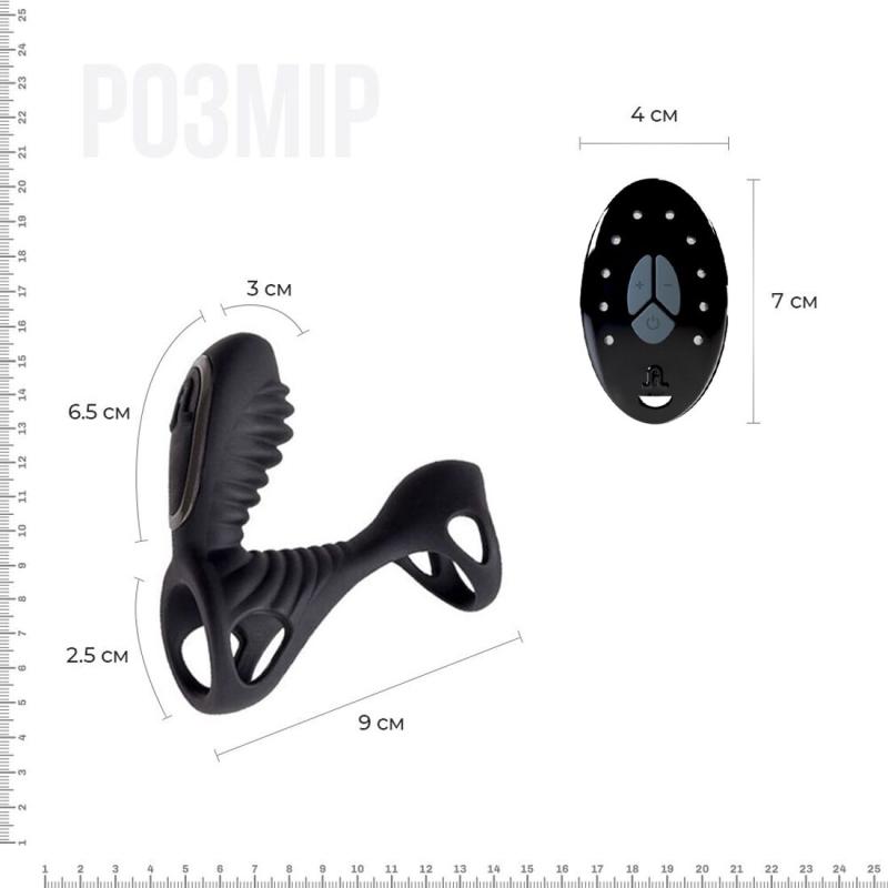 AD306292 Вибронасадка на член Adrien Lastic Gladiator с пультом ДУ, размер F, стимуляция клитора и точки G