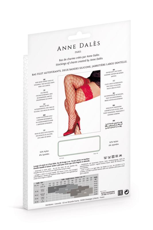 SO4696 Чулки в крупную сетку Anne De Ales ERICA T2 Red