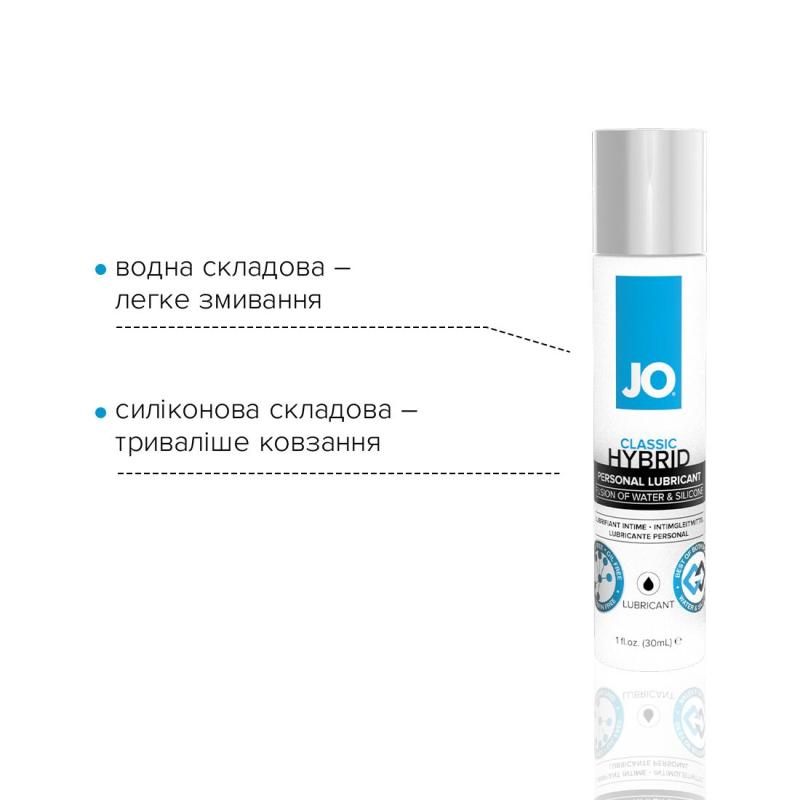 SO1482 Густая смазка водно-силиконовая System JO Classic Hybrid (30 мл) без парабенов, глицерина и масел
