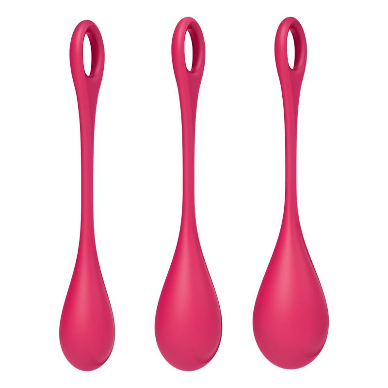 SO5547 Набор йони бусин Satisfyer Yoni Power 1 Red, диаметр 2-2,5-3см, вес 22-46-74гр