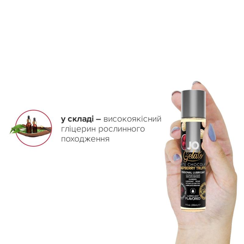 SO3505 Смазка на водной основе System JO GELATO White Chocolate Raspberry(30 мл) без сахара и парабенов
