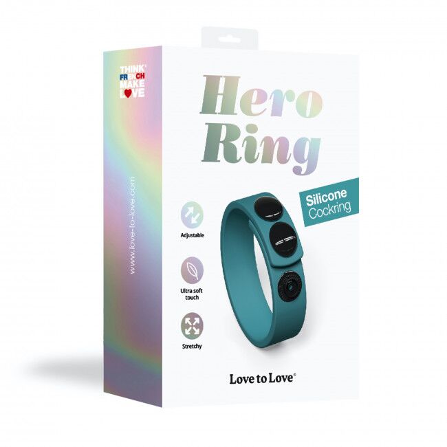 SO5088 Регулируемое эрекционное кольцо на кнопках Love To Love HERO RING - TEAL ME