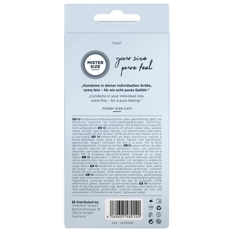 SO8046 Презервативы Mister Size - pure feel - 60 (10 condoms), толщина 0,05 мм