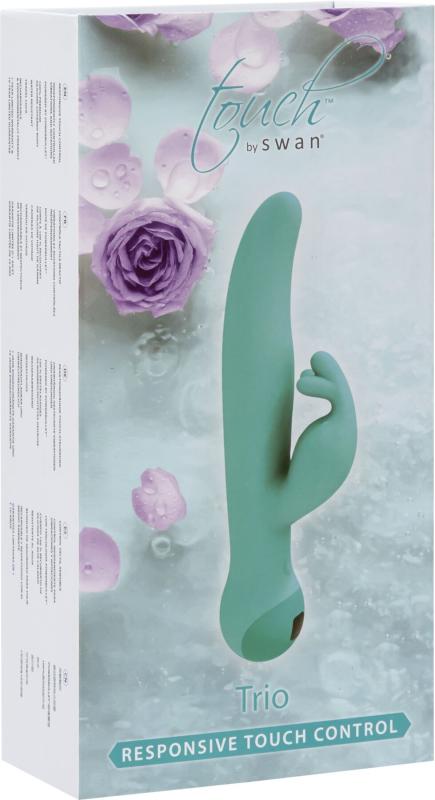 SO7768 Вибратор-кролик Touch by SWAN - Trio Teal, сенсорное управление, ротация, диаметр 3,8 см