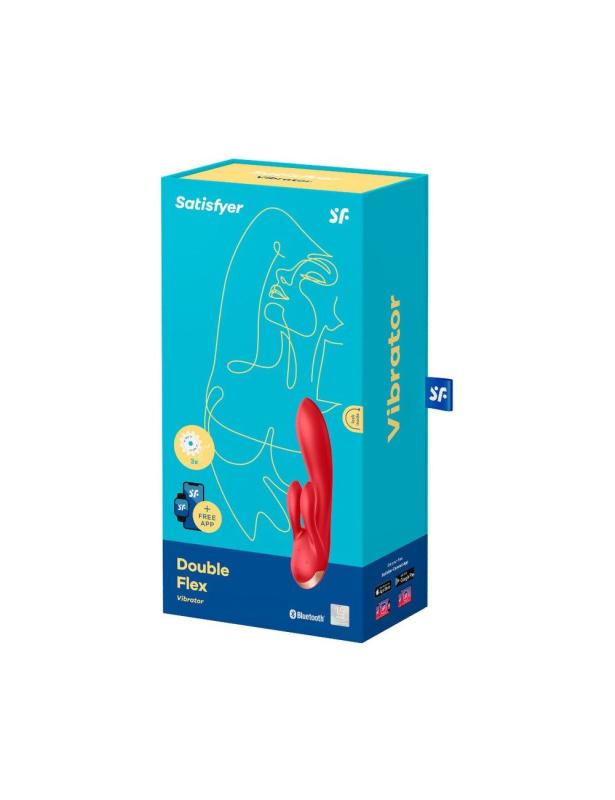 SO6092 Смарт вібратор кролик із подвійним відростком Satisfyer Double Flex Red
