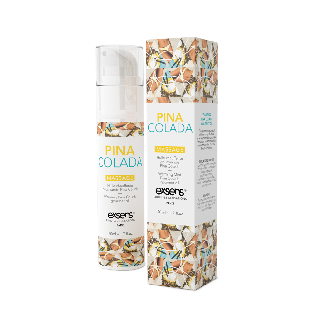 SO2360 Массажное масло EXSENS Pina Colada 50мл разогревающее, без сахара, без парабенов, съедобное