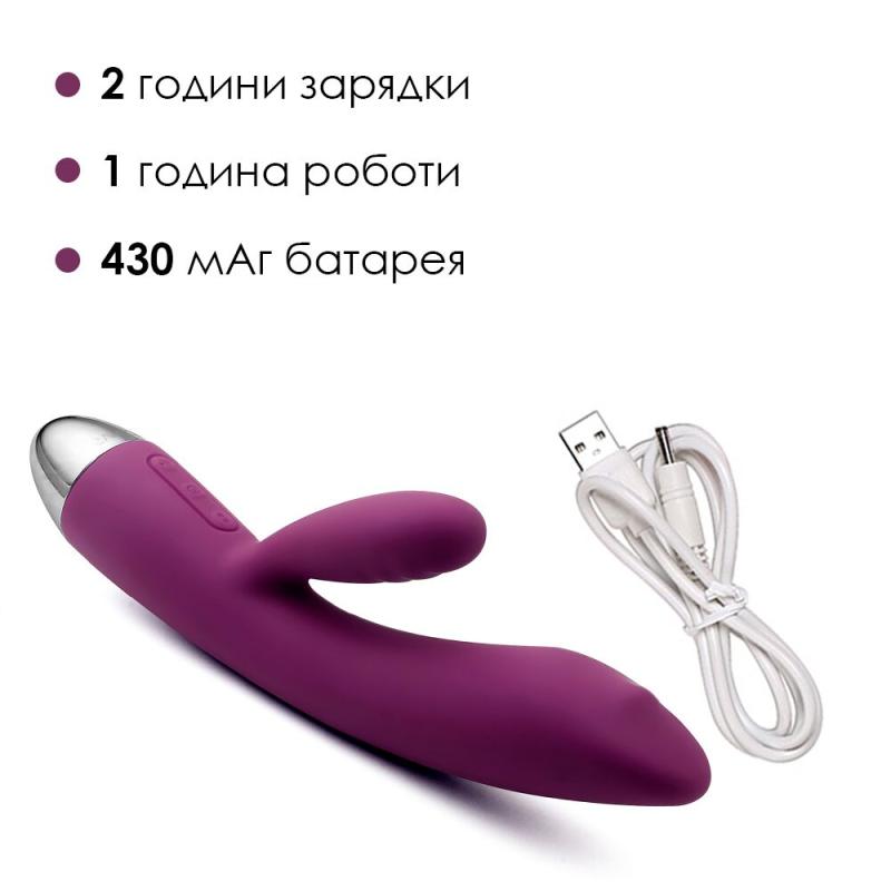 SO4839 Вибратор кролик с жемчужной стимуляцией точки G Svakom Trysta Violet