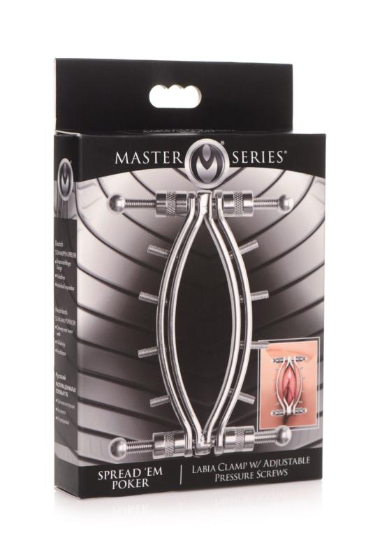 SO8798 Зажим для половых губ Master Series Spread'Em Poker Vagina Clamp with Adjustable Pressure Screws