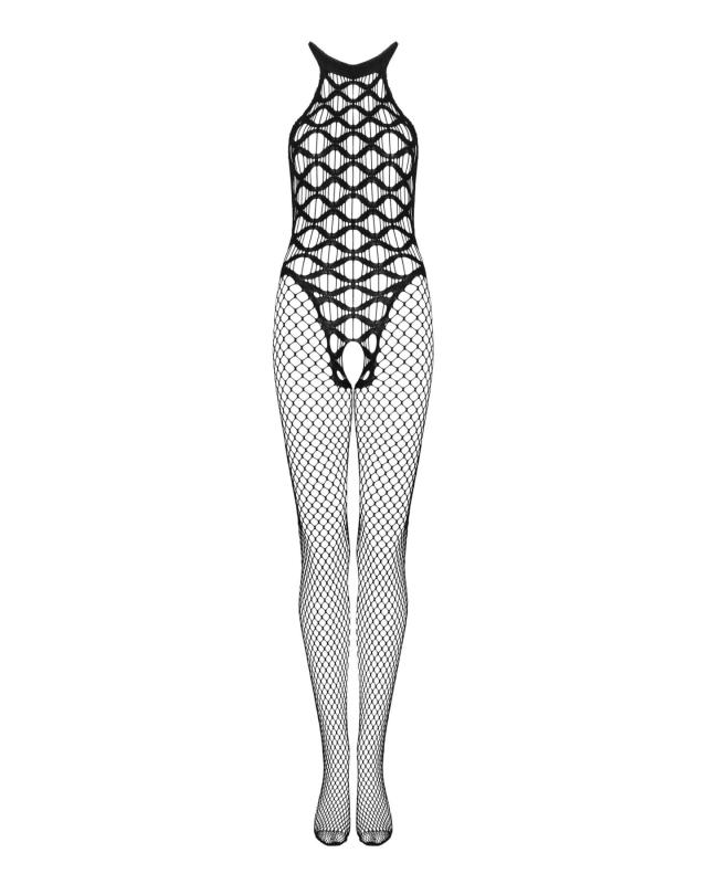 SO7698 Сетчатый бодистокинг с имитацией боди Obsessive Bodystocking G332 S/M/L, black, с доступом