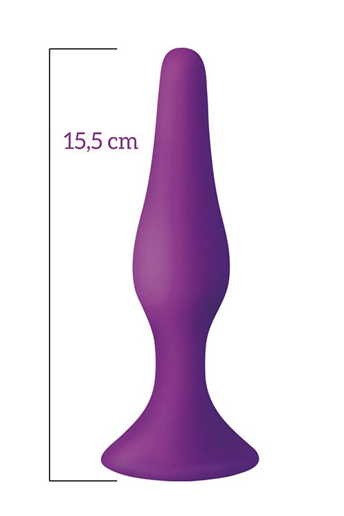 SO5007 Анальная пробка на присоске MAI Attraction Toys №35 Purple, длина 15,5см, диаметр 3,8см