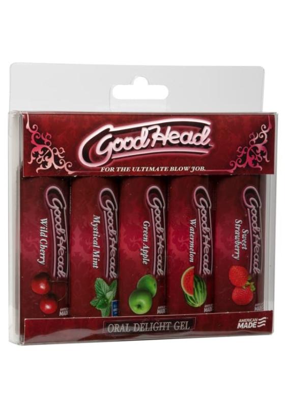 SO4011 Набор смазок для орального секса Doc Johnson GoodHead 5×29мл, клубника, вишня, арбуз, мята, яблоко