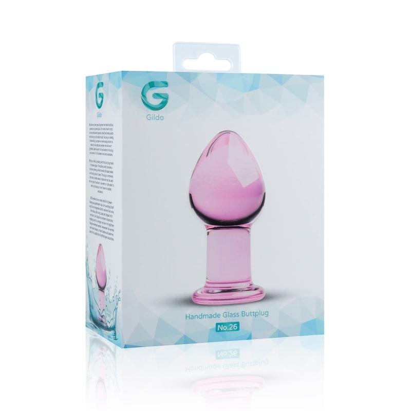 SO4421 Розовая анальная пробка из стекла Gildo Pink Glass Buttplug No. 27