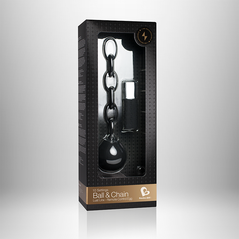 SO1335 Мощное виброяйцо Rocks Off Ball & Chain с пультом ДУ