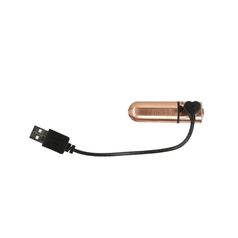 SO6847 Вибропуля PowerBullet First-Class Bullet 2.5″ with Key Chain Pouch, Rose Gold, 9 режимов вибрации