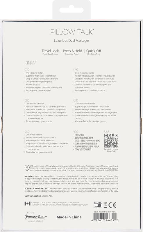 SO2716 Роскошный вибратор-кролик Pillow Talk - Kinky Teal с кристаллом Сваровски, мощный