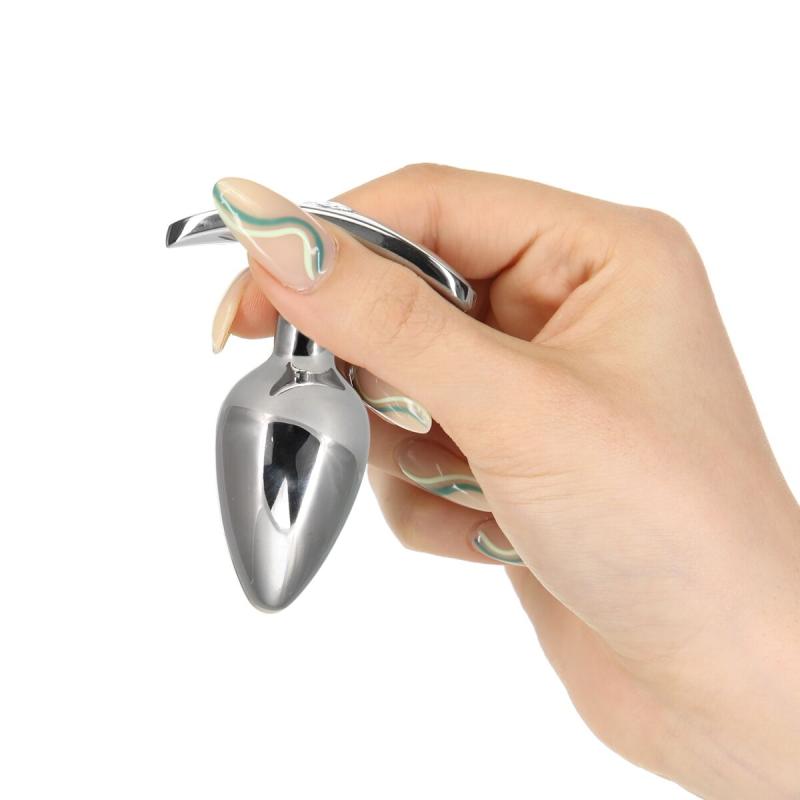 SO7753 Анальная пробка Pillow Talk Sneaky Luxurious Stainless Steel Anal Plug с кристаллом Swarovski