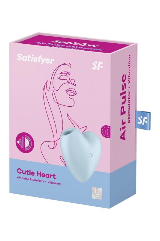 SO6287 Вакуумный стимулятор-сердечко с вибрацией Satisfyer Cutie Heart Blue
