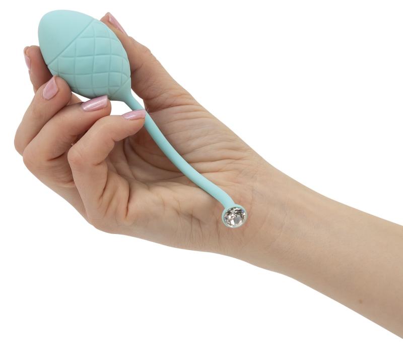 SO2722 Роскошные вагинальные шарики PILLOW TALK - Frisky Teal с кристаллом, диаметр 3,2см, вес 49-75гр