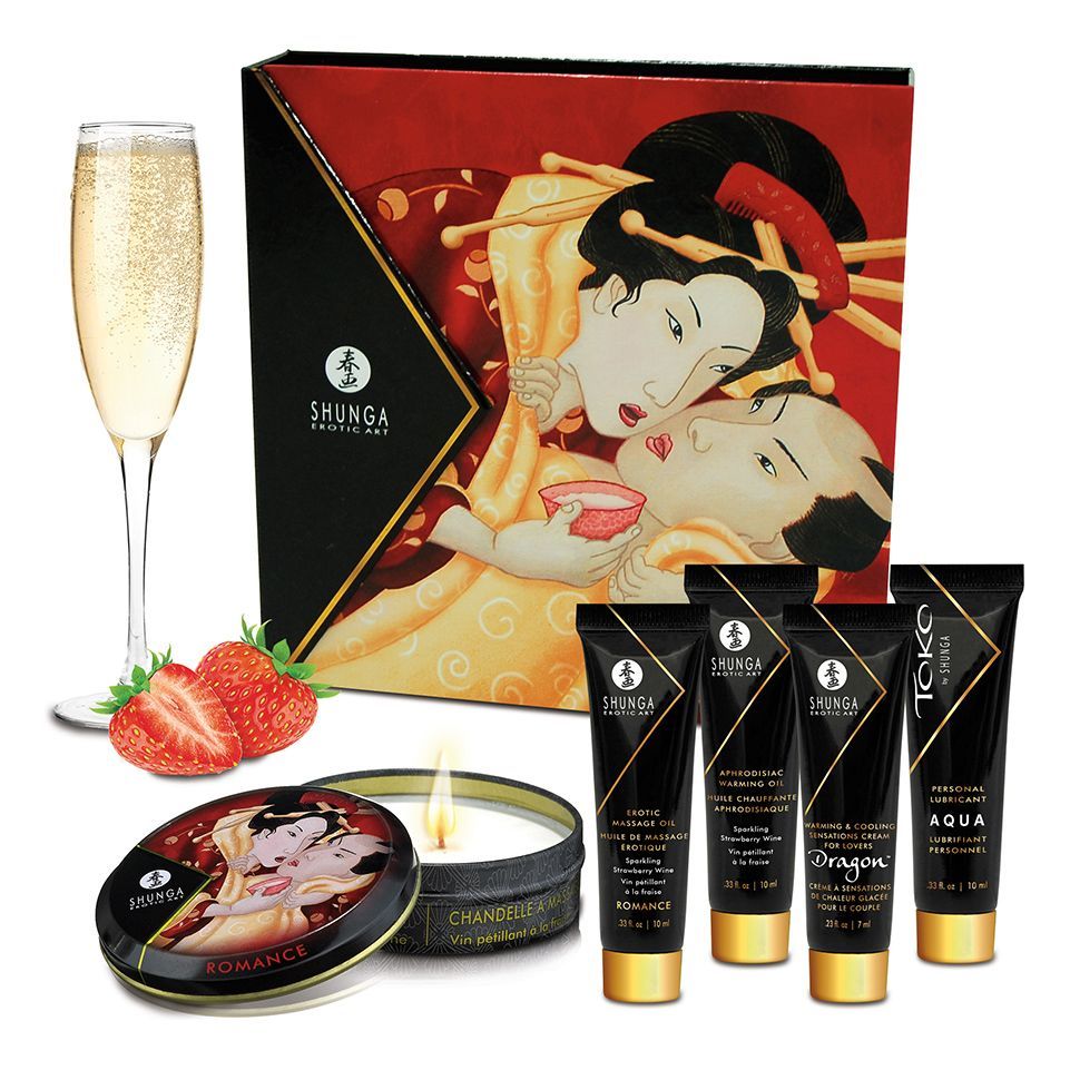 SO2557 Подарочный набор Shunga GEISHAS SECRETS - Sparkling Strawberry Wine: для шикарной ночи вдвоем