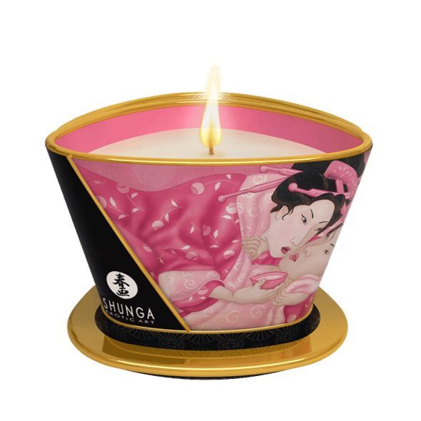 SO2510 Массажная свеча Shunga Massage Candle – Rose Petals (170 мл) с афродизиаками