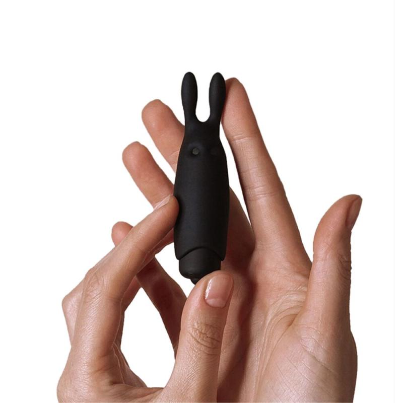 AD33499 Вибропуля Adrien Lastic Pocket Vibe Rabbit Black со стимулирующими ушками