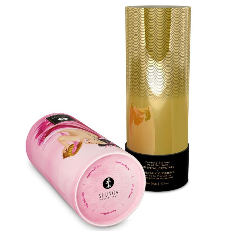 SO6893 Пенящаяся соль для ванны Shunga Dead Sea salt Oriental Crystals — Rose Petal (500 г), соль Мертвого