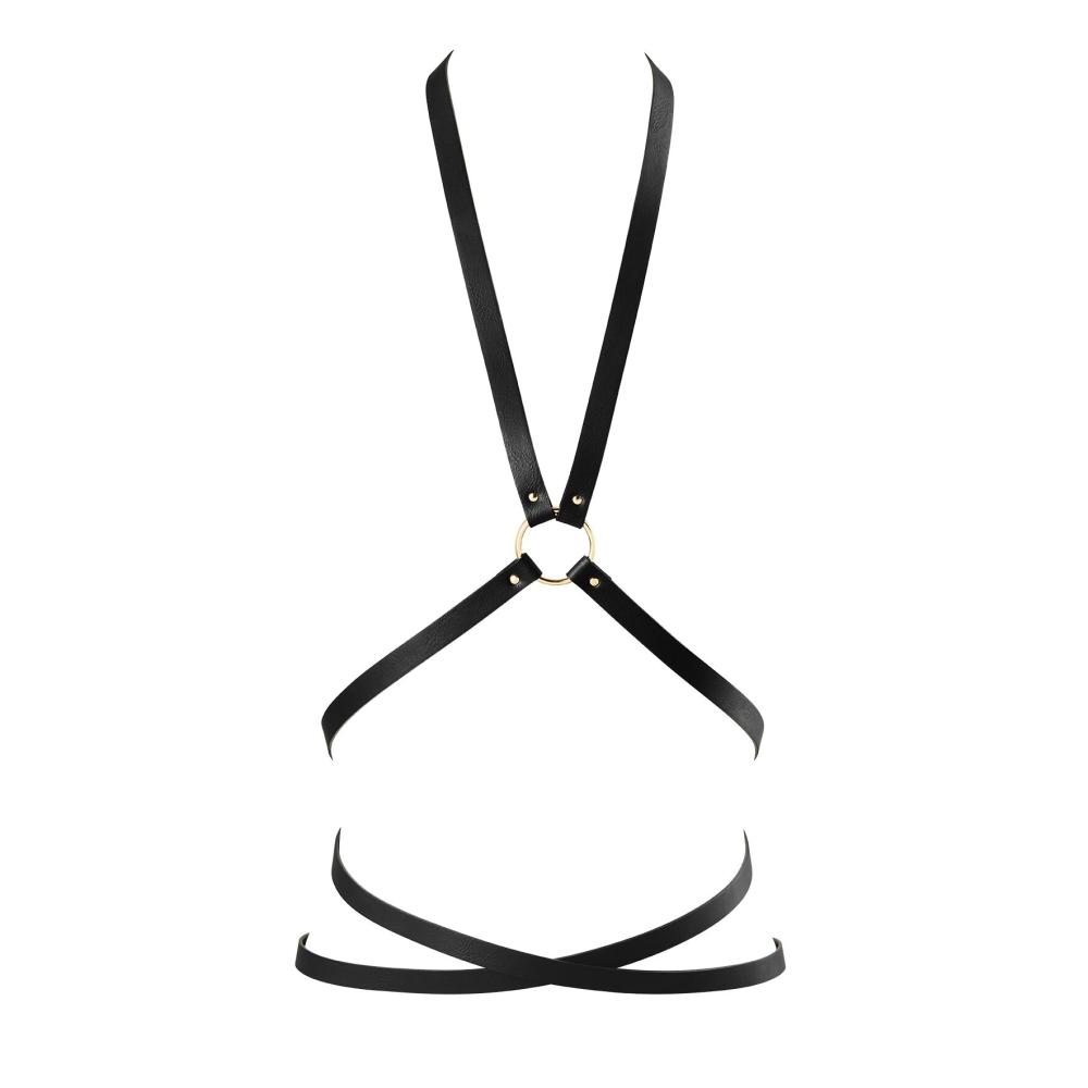 SO5914 Портупея з екошкіри Bijoux Indiscrets Maze – Multi-Way Body Harness Black