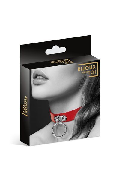 SO1880 Чокер с кольцом для поводка Bijoux Pour Toi - FETISH Red, экокожа