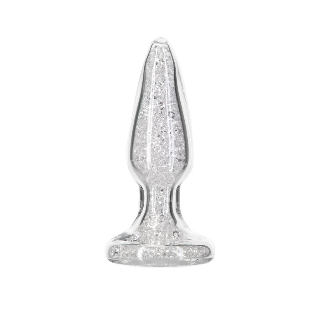 SO6833 Стеклянная анальная пробка Pillow Talk Fancy Luxurious Glass Anal Plug, ⌀3,1см, вибропуля в подарок