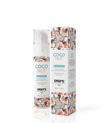 Масажна олія EXSENS Coconut 50 мл розігріває, без цукру, без парабенів, їстівне