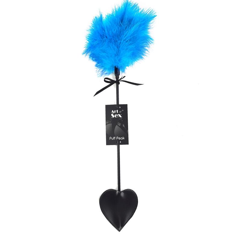 SO6970 Щекоталка со шлепалкой Пика Art of Sex - Puff Peak, цвет Голубой