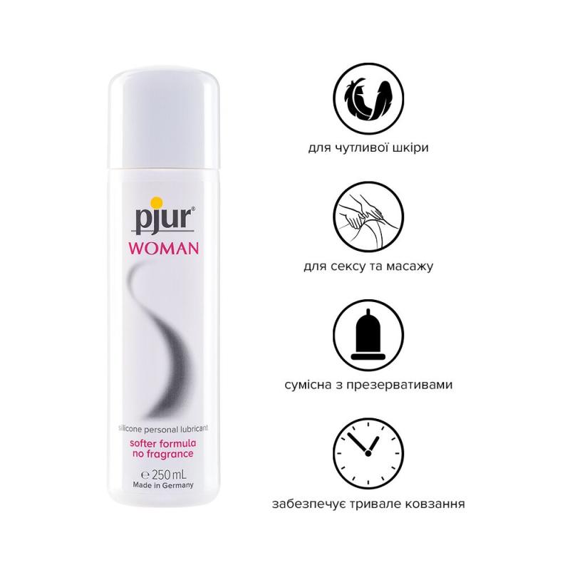 PJ11670 Смазка на силиконовой основе pjur Woman 250 мл, без ароматизаторов и консервантов специально для нее