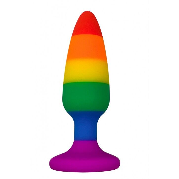 SO7434 Силиконовая анальная пробка Wooomy Hiperloo Silicone Rainbow Plug L, диаметр 3,9 см, длина 13,1 см