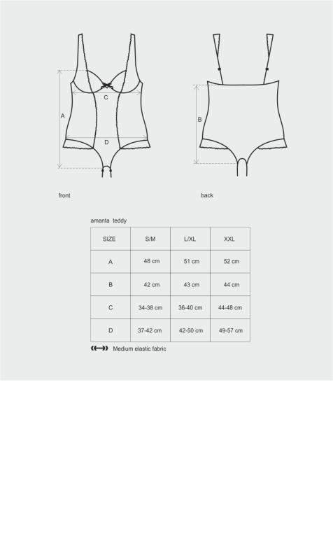 SO7198 Сетчатое боди на косточках Obsessive Amanta teddy S/M, черное, с доступом