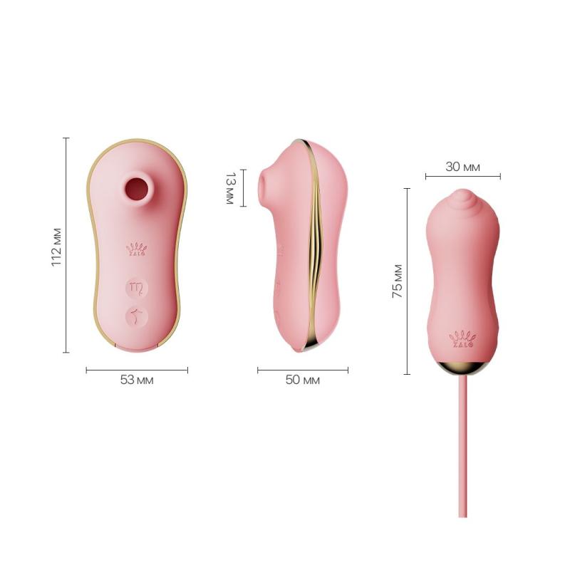 SO6684 Набор 2в1 Zalo — UNICORN Pink, виброяйцо + вакуумный стимулятор