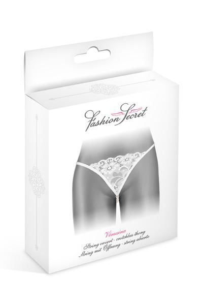 SO2249 Трусики-стринги с жемчужной ниткой Fashion Secret VENUSINA White