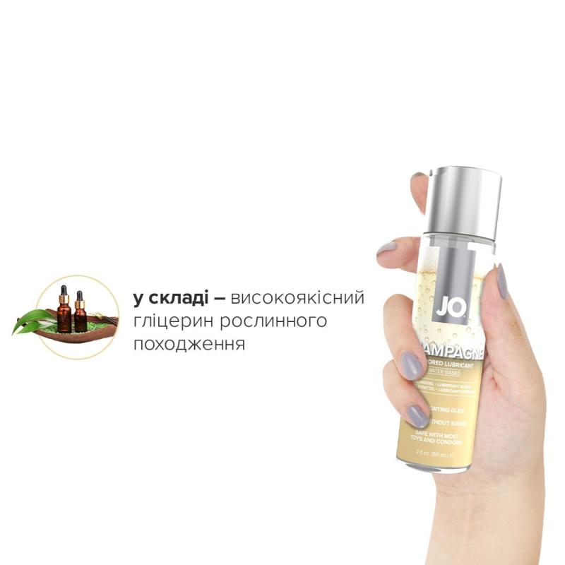 SO7023 Смазка на водной основе System JO Champagne (60 мл), без сахара, растительный глицерин