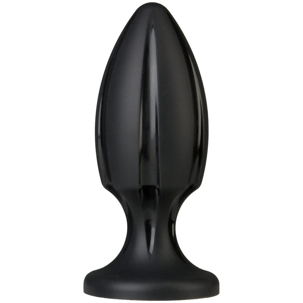 SO4916 Анальний плаг із каналами для змащення Doc Johnson Platinum Premium Silicone — The Rocket — Black