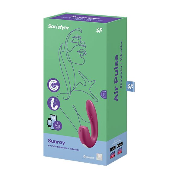 SO6113 Вакуумный смарт-вибратор Satisfyer Sunray Berry, 4 положение ствола