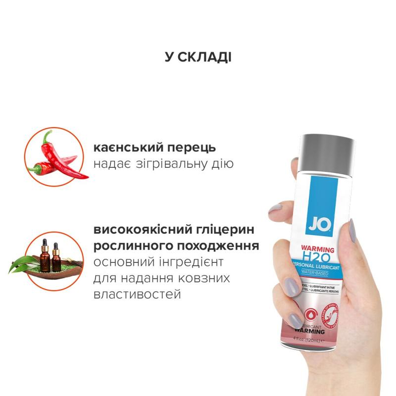 SO1679 Согревающая смазка на водной основе System JO H2O WARMING (120мл) с экстрактом  перечной мяты