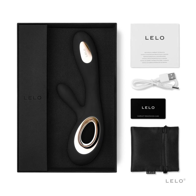 SO8112 Вибратор-кролик LELO Soraya Wave Black, манящие движения ствола