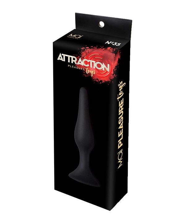 SO5008 Анальная пробка на присоске MAI Attraction Toys №35 Black, длина 15,5см, диаметр 3,8см