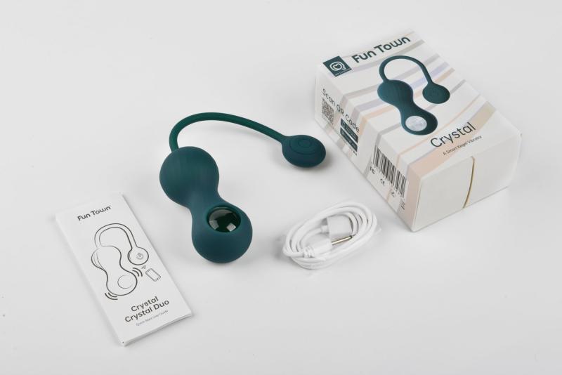 SO5744 Вагинальные смарт-шарики с вибрацией Fun Town Crystal, с прозрачным стеклянным шаром