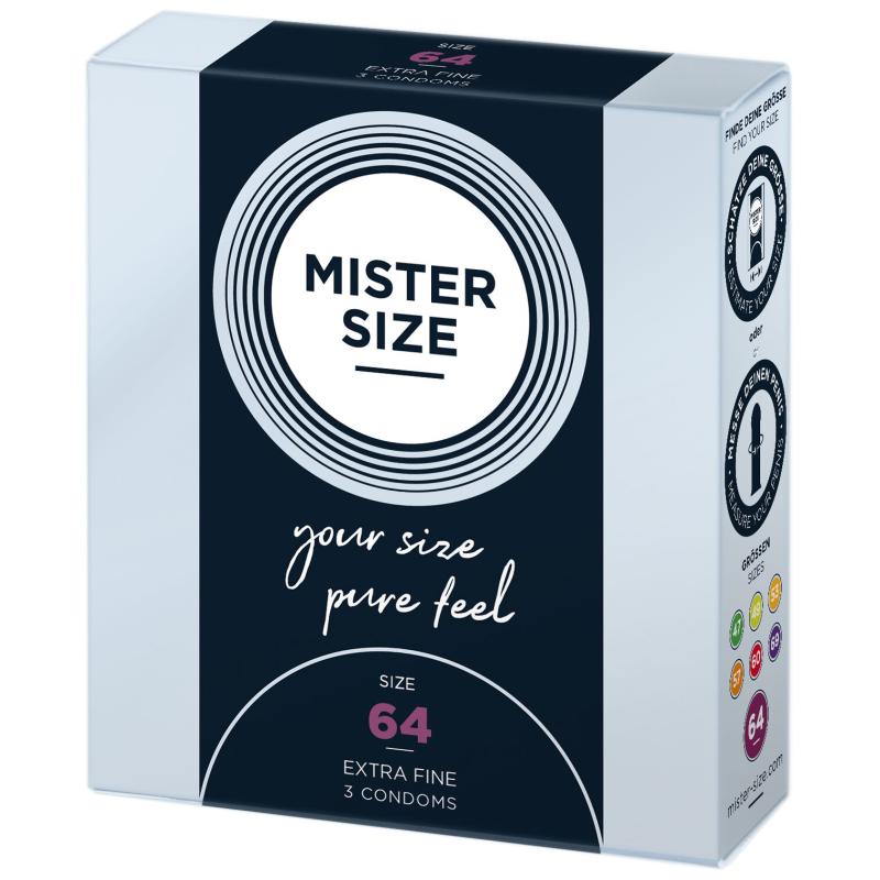 SO8037 Презервативы Mister Size - pure feel - 64 (3 condoms), толщина 0,05 мм